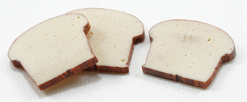 Dollhouse Miniature Slices Of Bread, 3Pc